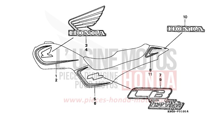 RAYURE/MARQUE (1) de CB Two Fifty MONZA RED (R110) de 1994